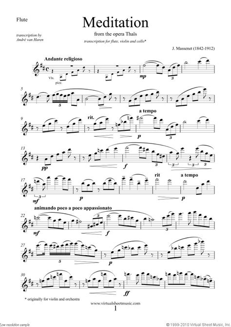 Meditation From Thais Parts Sheet Music For Flute
