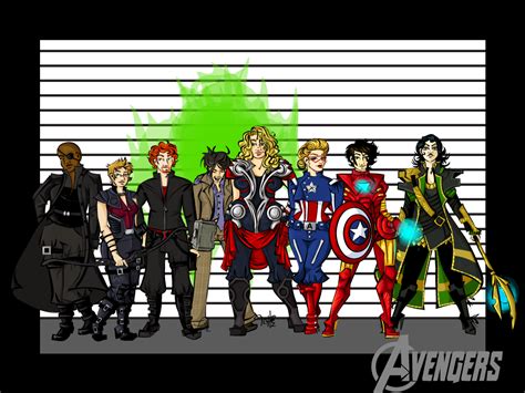 Avengers Line Up By ~labrattish On Deviantart Genderbent Avengers