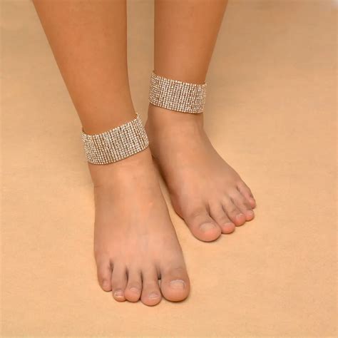 Multilayer Rhinestone Crystal Claw Chain Anklets Foot Chain Sexy