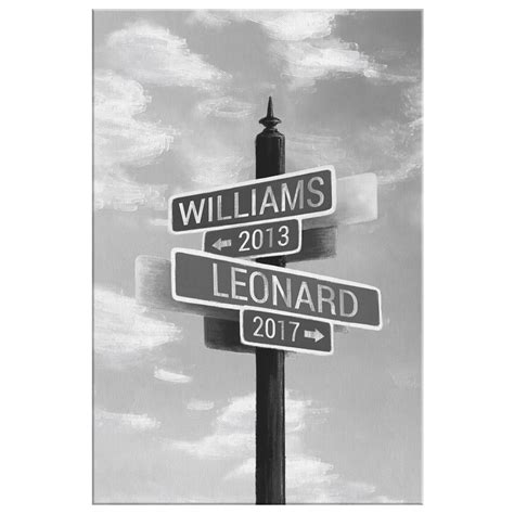 Personalized Intersection Street Sign Premium Canvas Wall Art - GearDen