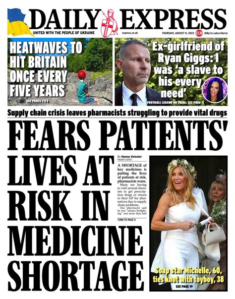Daily Express Front Page 11th Of August 2022 Tomorrow S Papers Today