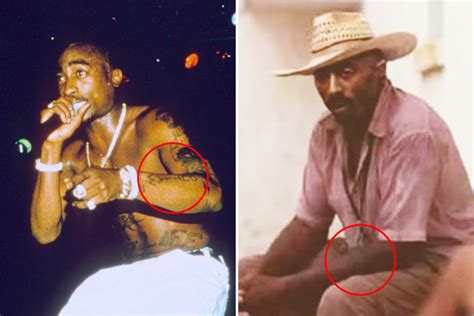 tupac shakur alive as pic shows rapper hiding his distinctive tattoos claim wacky