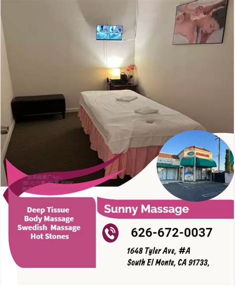 Sunny Massage Asian Massage In South El Monte 1648 Tyler Ave A South El Monte Ca 91733 Usa
