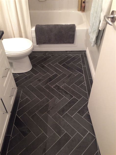 Herringbone Floor Pattern In Bathroom Harrison Almond