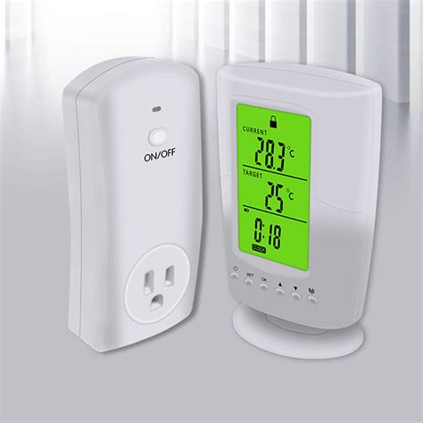 Smart Programmable Wireless Thermostat Automatic AC V A Plug In Heating Cooling