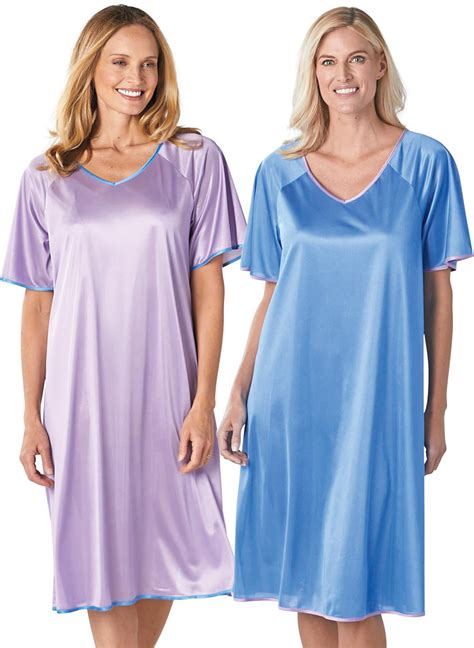 2 Pack Silky Tricot Nightgowns By Cozee Corner