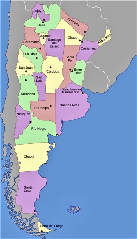 Mapa De Argentina Con Nombres Provincias Y Capitales Para Descargar E