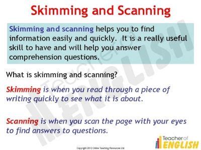 What Is Skimming Method Of Reading Lori Sheffield S Reading Worksheets
