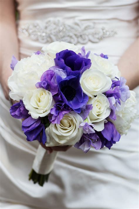 Purple And White Bridal Bouquet
