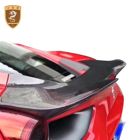 Real Carbon Fiber Rear Spoiler Trunk Lid Tail Wings For Ferrari 488GTB
