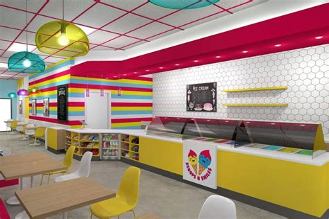 Sunny Ice Cream Shop Interior By Mindful Design Consulting