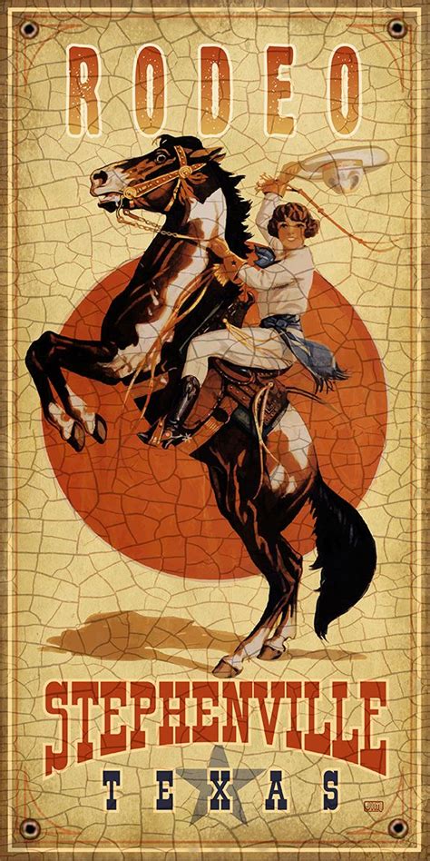 Rodeo Stephenvilleshoptexasposter Rodeo Poster Cowgirl