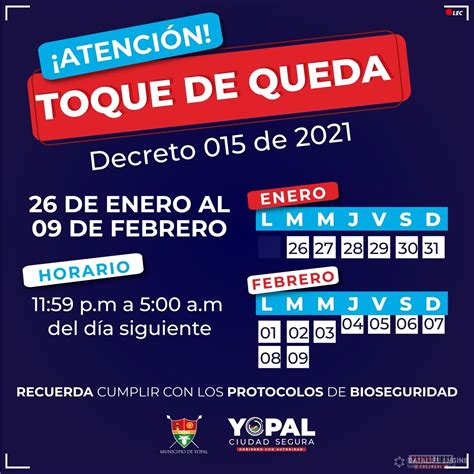 Según el decreto 0206 del 20 de abril de 2021 rigen las medidas de restricción a la movilidad hasta el. Toque de queda en Yopal de 12:00 de la noche a 5:00 de la ...