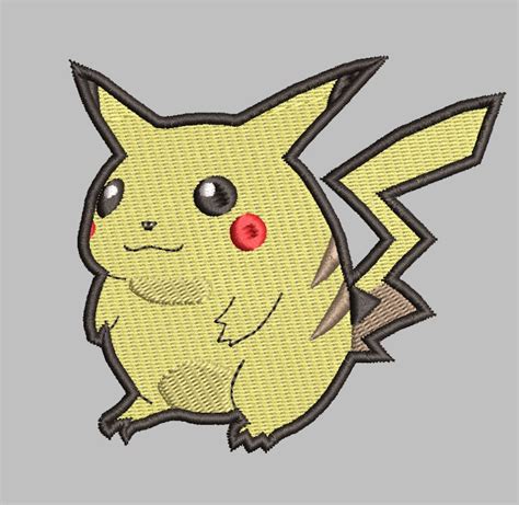 Pikachu Embroidery Design Pokemon Embroidery Design Cute Etsy