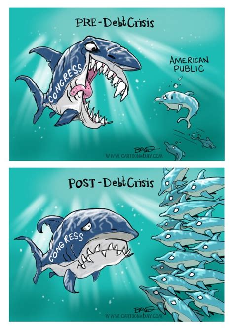 Shark Week And American Congressional Sentiment Cartoon