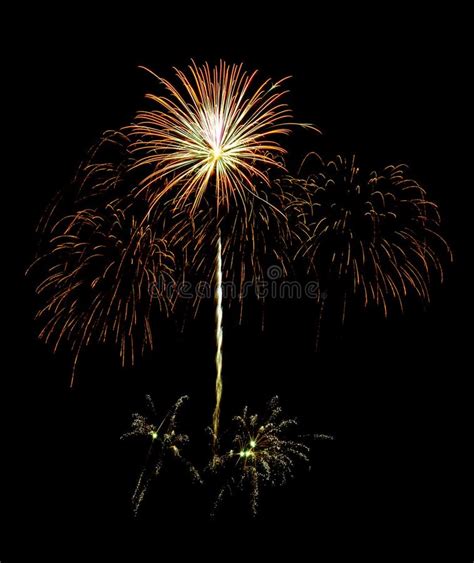 Colorful Exploded Fireworks Isolated On Black Background Stock Image