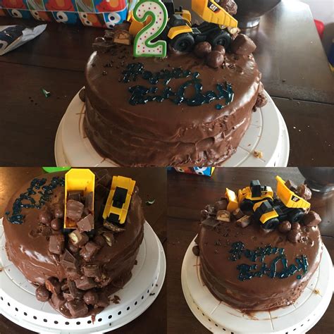 From two frozen cake loaves i carved out the shape of a tractor body. My first ever birthday cake for my 2 year old truck loving ...