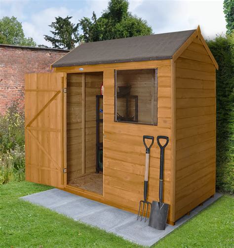 6x4 Forest Reverse Apex Overlap Wooden Shed Base Included Departments