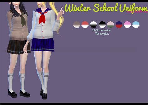 Sims 4 Custom Content Finds Zauma Ts4 Winter School Uniform Doa