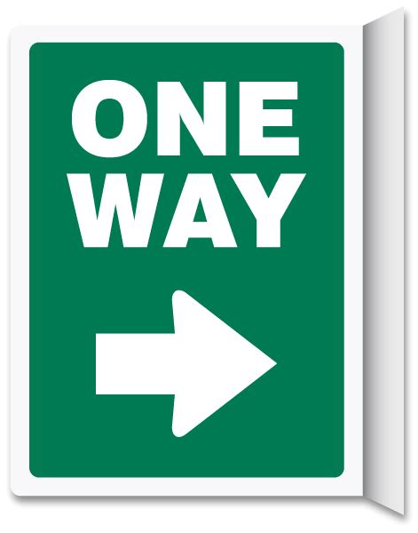 One Way Right Arrow Vertical Wall Projecting Sign D6647 By