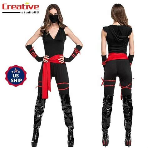 Us Sexy Womens Ninja Warrior Cosplay Halloween Party Costume With