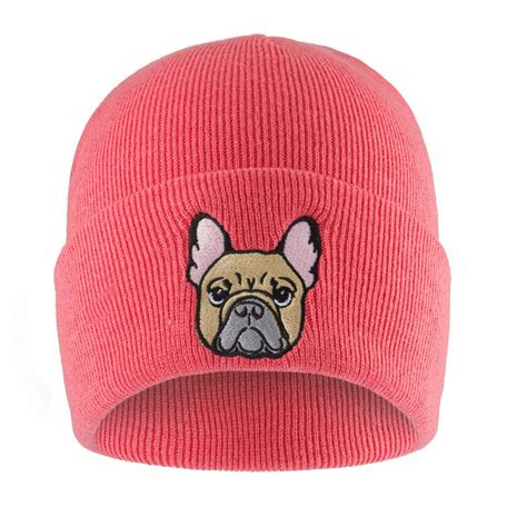 French Bulldog Beanies Unisex Embroidered Hat Frenchie Dog Lover Winter