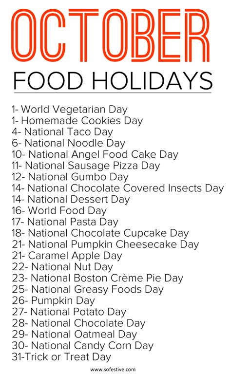 October Food Holidays So Festive October Food National Food Day