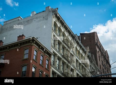 Historic Cast Iron Buildings In New York Citys Soho District Stock