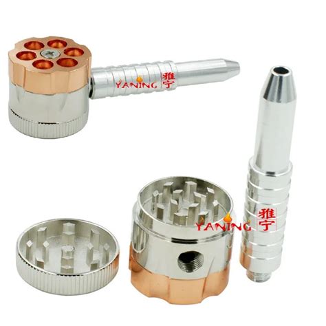 bullet tobacco grinder of metal herb grinders in pipe style with rotating bullet design sku