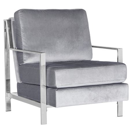 The frame is constructed from wood solids and engineered wood with. Walden Modern Tufted Arm Chair - Light Gray Velvet ...