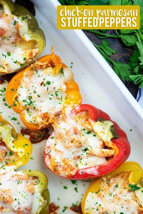 Chicken Parmesan Stuffed Peppers Low Carb And Keto Recipe