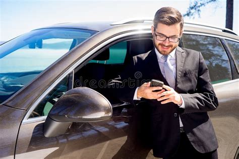 Businessman Near A Car Stock Image Image Of Handsome 94599151
