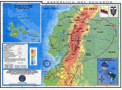 Republica del Ecuador : mapa fisico