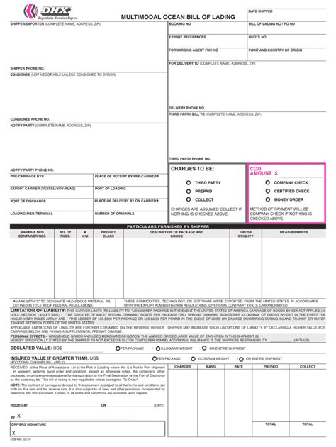 Bill Of Lading Example Pdf Fill Out And Sign Online Dochub