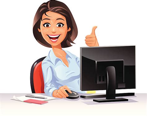 Best Woman On Computer Illustrations Royalty Free Vector Graphics