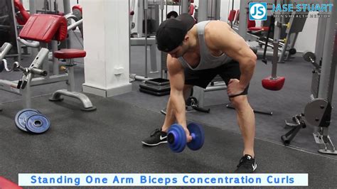 Standing One Arm Biceps Concentration Curls Youtube