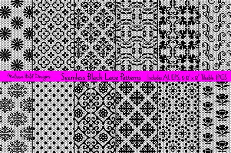Seamless Black Lace Patterns By Melissa Held Designs Thehungryjpeg