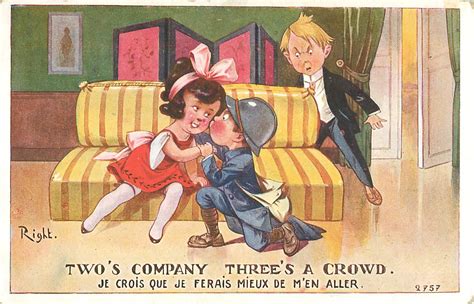 Illustrateur Right Twos Company Threes A Crowd 1918
