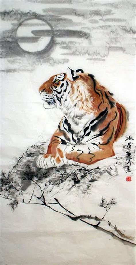 Chinese Tiger Painting 4695014 66cm X 136cm26〃 X 53〃
