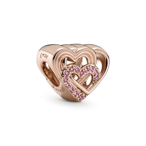 Pandora 14k Rose Gold Plated Intertwined Love Hearts Charm 789529c01