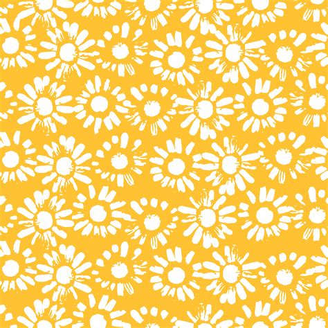 Abstract Floral Seamless Pattern With Chamomile Trendy Hand Drawn