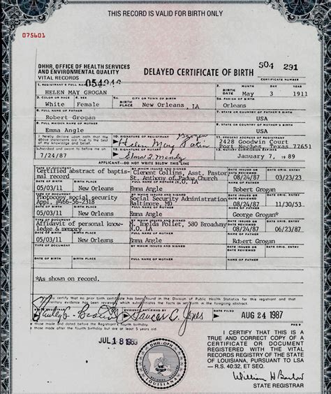 La Birth Certificate Tutoreorg Master Of Documents