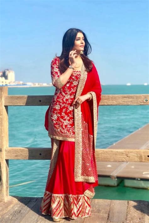 aishwarya rai qatar photoshoot pics  red dress