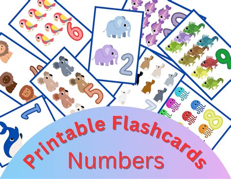 Numbers Cards Montessori Flash Cards Pre School Cards Digirelic