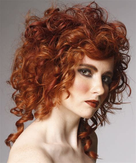 Red hair is a stunner, too—it's rare, and so everyone wants it. Medium Curly Ginger Red Hairstyle