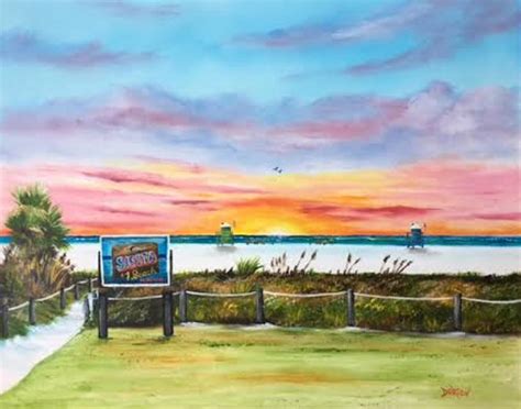 Sunset At Siesta Key Public Beach Painting By Lloyd Dobson Fine Art