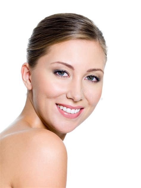 Smiling Beautiful Face of Attractive Woman Stock Photo - Image of skin ...