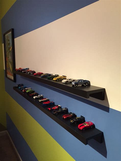Diy hot wheels storage & display for all your die cast cars! Ribba shelf from Ikea used to display Hot Wheels cars. We ...