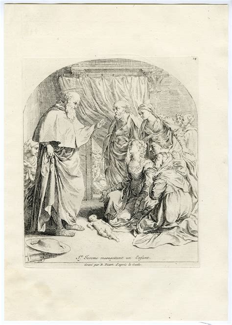 Antique Religious Print Jerome Resurrection Picart Kunst
