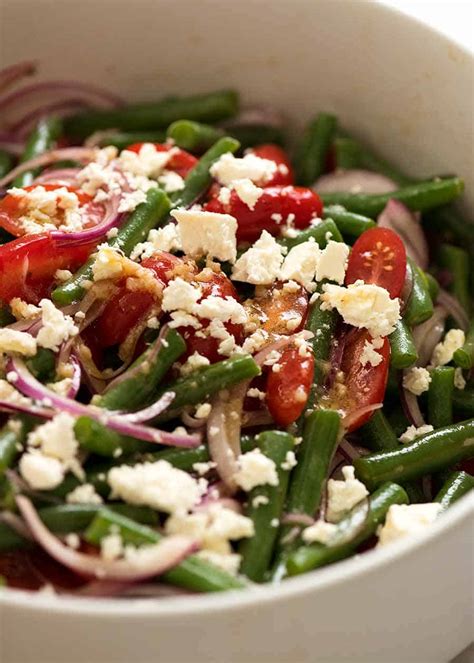 Green Bean Salad With Cherry Tomato Feta Recipetin Eats